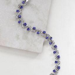 YouBella Blue Silver-Plated Stone-Studded Link Bracelet-41