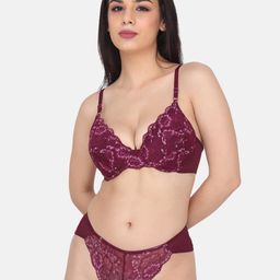 CURWISH Women Mid-Rise Self-Design Lace Bikini Brief-image-46