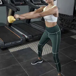 Reebok Women Green Solid WOR Detail High Rise 7/8 Tights-image-32