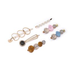 AccessHer Women Gold-Toned & White Set of 6 Beaded Bobby Pins-15