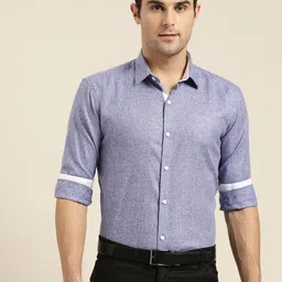 SOJANYA Men Blue Classic Regular Fit Solid Formal Shirt-image-66