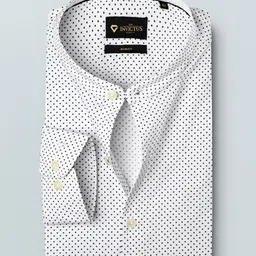 INVICTUS Men White & Black Slim Fit Printed Sustainable Formal Shirt-image-66