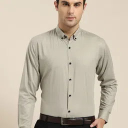 SOJANYA Men Grey Classic Regular Fit Solid Formal Shirt-image-81