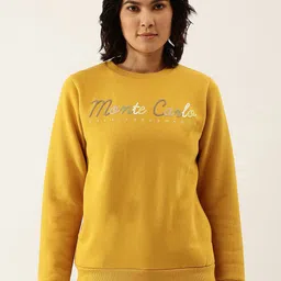 Monte Carlo Women Mustard Brand Logo Printed Sweatshirt-image-48