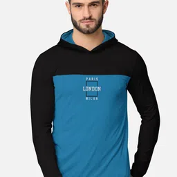 BULLMER Men Black Front & Back Printed Hooded Sweatshirt-image-93