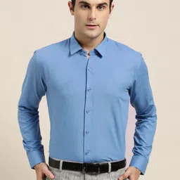 SOJANYA Men Blue Classic Regular Fit Solid Formal Shirt-image-57