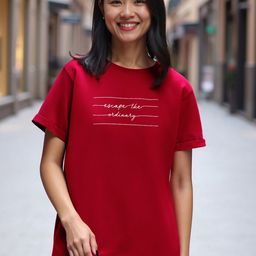 Bewakoof Women Red Typography Printed Boyfriend T-Shirt-image-34