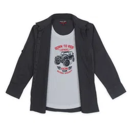 Gini and Jony Boys Grey Solid Full Sleeves Casual Shirt-image-97