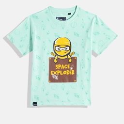 JUNIOR KILLER Boys Printed Pure Cotton Slim Fit T-shirt-36