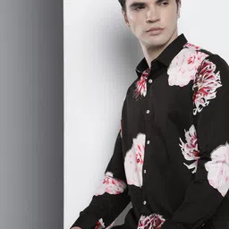 The Indian Garage Co Men Slim Fit Floral Opaque Printed Shirt-image-70
