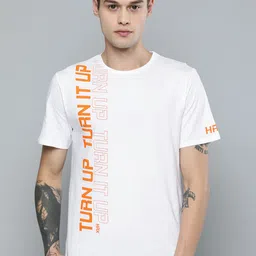 HRX by Hrithik Roshan Men White Printed Running Pure Cotton T-shirt-image-83
