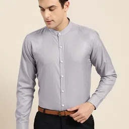 SOJANYA Men Grey Classic Regular Fit Solid Formal Shirt-image-81
