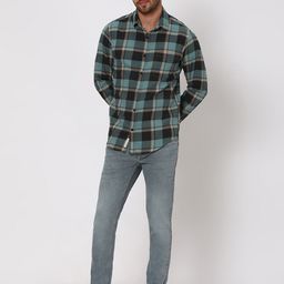 Mufti Slim Fit Checked Flannel Pure Cotton Casual Shirt-picture-24