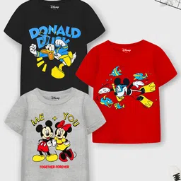 YK Disney Boys Pack Of 3 Graphic Printed Cotton T-shirt-picture-49