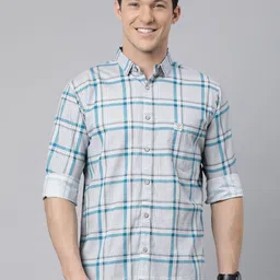 Majestic Man Comfort Slim Fit Checked Pure Cotton Shirt-picture-5