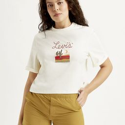 Levis Brand Logo Embroidered Drop-Shoulder Sleeves Pure Cotton Boxy T-shirt-image-38