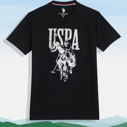 U.S.Polo Assn. Kids Boys Black Printed Pure Cotton T-shirt-image-57