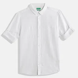 United Colors of Benetton Boys Solid Cotton Linen Shirt-picture-24