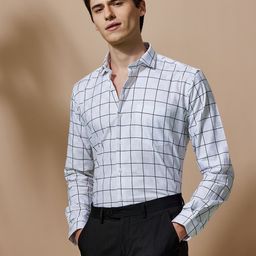 Stori Men Windowpane Checks Opaque Checked Casual Shirt-image-85