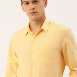 Excalibur Men Solid Slim Fit Spread Collar Formal Shirt-image-6