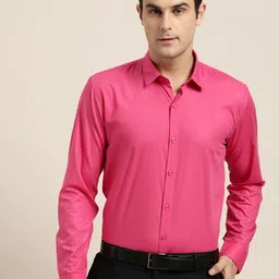 SOJANYA Men Pink Classic Regular Fit Solid Formal Shirt-image-76