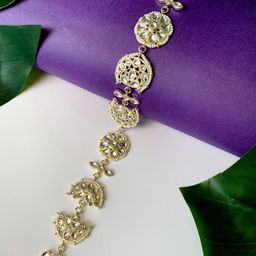 I Jewels Gold-Plated Kundan Studded & Beaded Sheeshphool-image-68