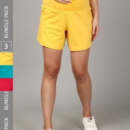 The Mom Store Women Pack Of 3 High-Rise Maternity Shorts-image-63