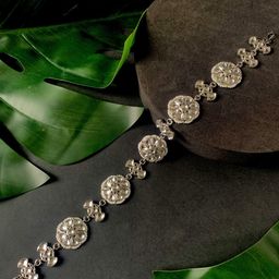 I Jewels Silver-Plated Kundan-Studded & Beaded Sheeshphool-image-22