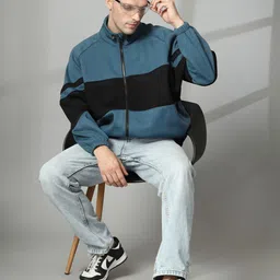 CHKOKKO Men Colourblocked Running Sporty Oversized Jacket Winter Wear Jacket-picture-2
