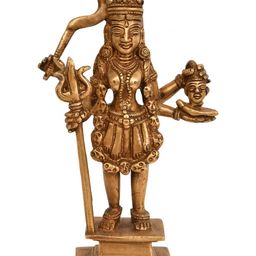 Exotic India Gold Toned Goddess Kali Religious Idol Showpiece-picture-34