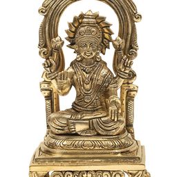 Exotic India Gold Toned Brass Goddess Lakshmi Showpiece-image-15