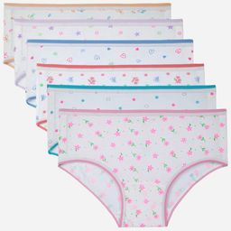 Bodycare Girls Pack of 6 Assorted Printed Cotton Briefs-29