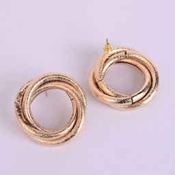 VENI Gold-Plated Stainless Steel Circular Stud Earrings-image-80