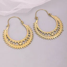 Studio One Love Brass-Plated Contemporary Hoop Earrings-image-80