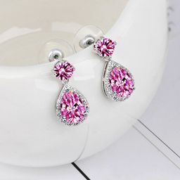 Unwind by Yellow Chimes Pink Contemporary Drop Earrings-image-52