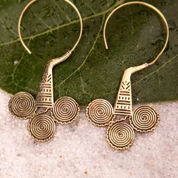 Studio One Love Brass-Plated Contemporary Drop Earrings-image-80