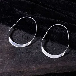 Studio One Love Silver-Toned Contemporary Hoop Earrings-image-86