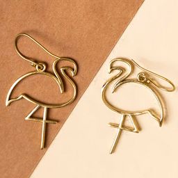 Studio One Love Brass-Plated Contemporary Drop Earrings-16