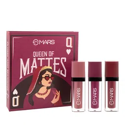 MARS Set Of 3 Queen of Mattes Long Lasting Liquid Lipstick 13.5ml - Plums & Maroons-52