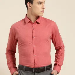 SOJANYA Men Rust Red Classic Regular Fit Solid Formal Shirt-picture-16