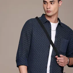 Roadster Men Self-Design Textured Casual Shirt-image-49