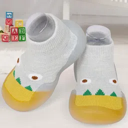 Baby Moo Unisex Kids Grey Woven Design Slip-On Sneakers-image-14