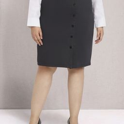 wild U Plus Size Extra Stretch Knee-Length Pencil Skirt-picture-18