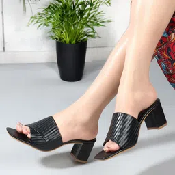 Mast & Harbour Textured Party Block Sandals with Buckles-22