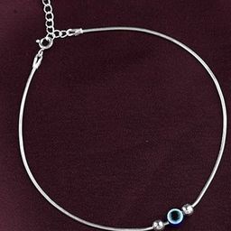 925 SILLER Sterling Silver Rhodium-Plated Single Anklet-48