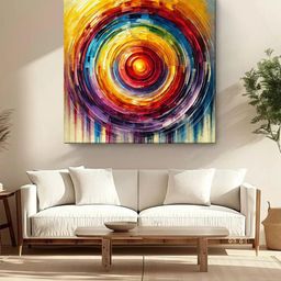 999Store Yellow & Purple Abstract Printed Canvas Wall Art-6
