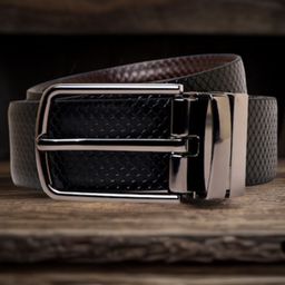 Kastner Men Black Textured Leather Reversible Formal Belt-image-11