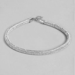Accessorize London Women Silver Rhinestone Tube Necklace-39