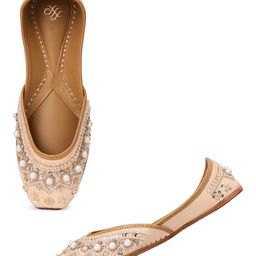 House of Pataudi Women Embellished Ethnic Mojaris Flats-31