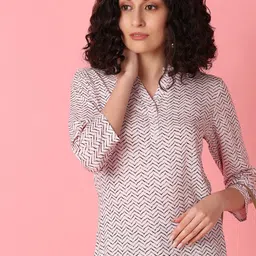 UNLIMITED Women Geometric Printed Mandarin Collar Top-picture-9